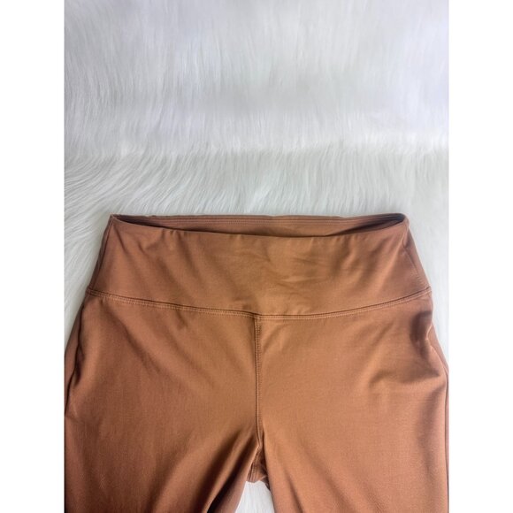 Zenana Plus Size Wide Waistband Full Length Leggings Camel / Light Brown 2X - Picture 7 of 8